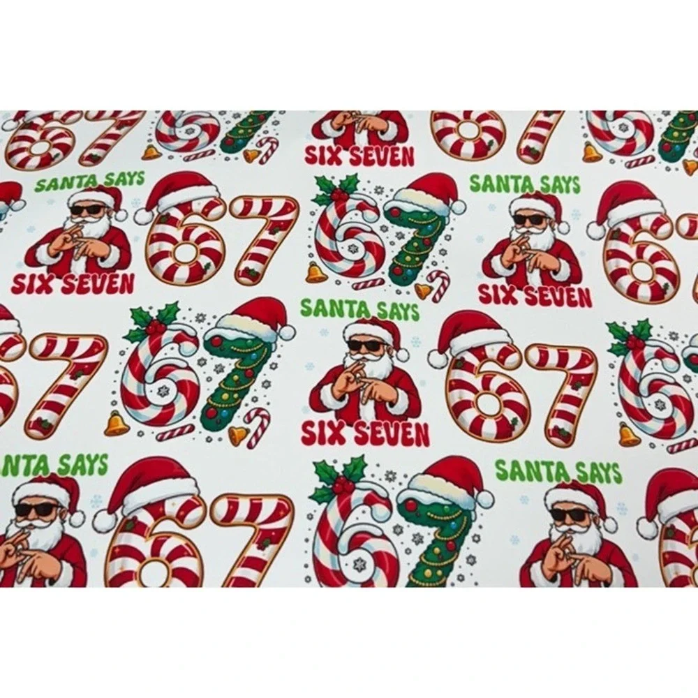 Santa Says 67 67 Meme Funny Christmas Wrapping Paper‎